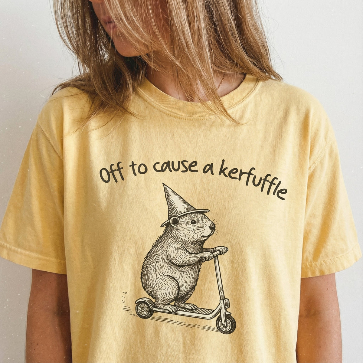Off to Cause a Kerfuffle Funny Graphic T-Shirt - Groundhog product image 3