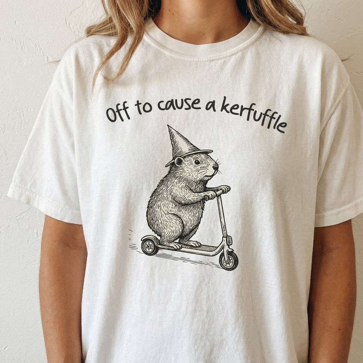 Off to Cause a Kerfuffle Funny Graphic T-Shirt - Groundhog product image 4