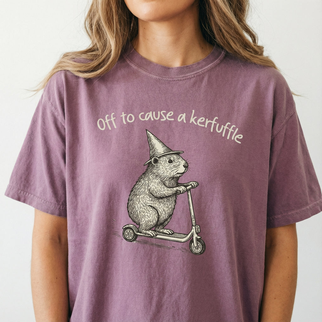 Off to Cause a Kerfuffle Funny Graphic T-Shirt - Groundhog product image 5