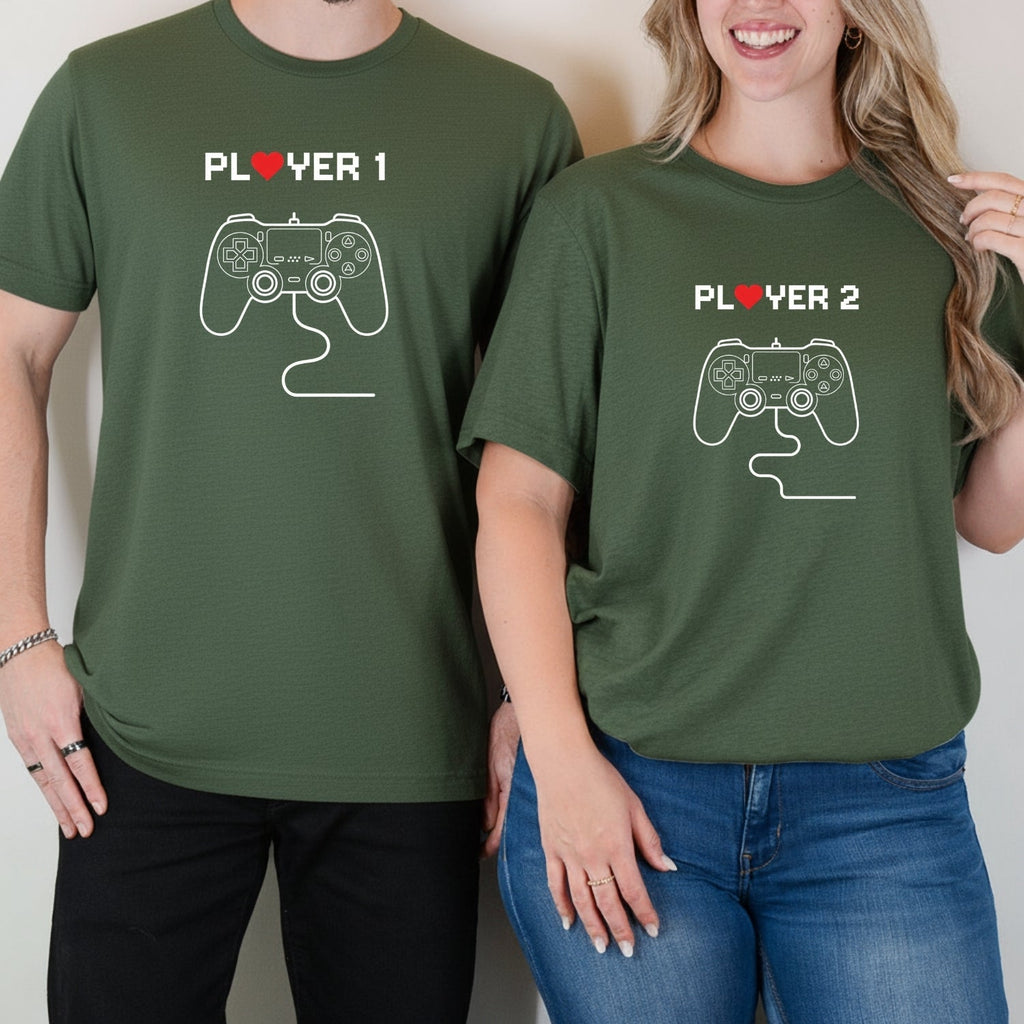 Player 1 2 Funny Matching T-Shirts For Couples product image 9
