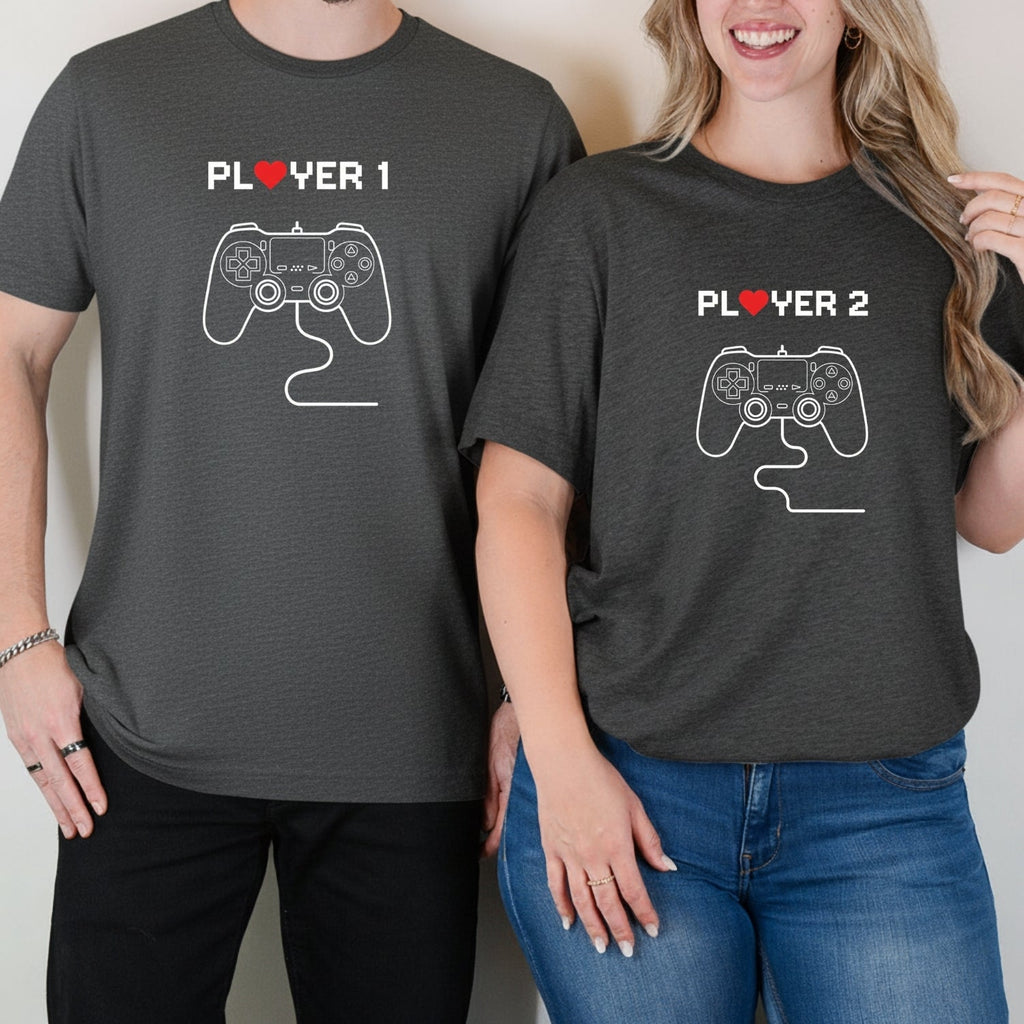 Player 1 2 Funny Matching T-Shirts For Couples product image 10