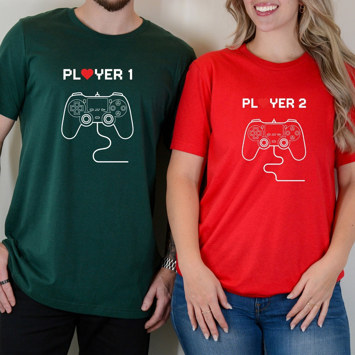 Player 1 2 Funny Matching T-Shirts For Couples product image 3