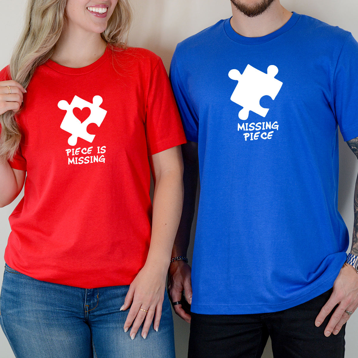Puzzle Missing Piece Matching T-Shirts For Couples product image 4