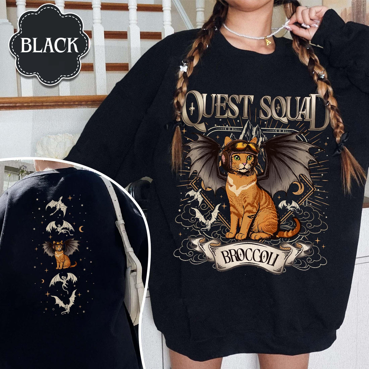 Quest Squad Broccoli Sweatshirt – Onyx Storm Inspired product image 2