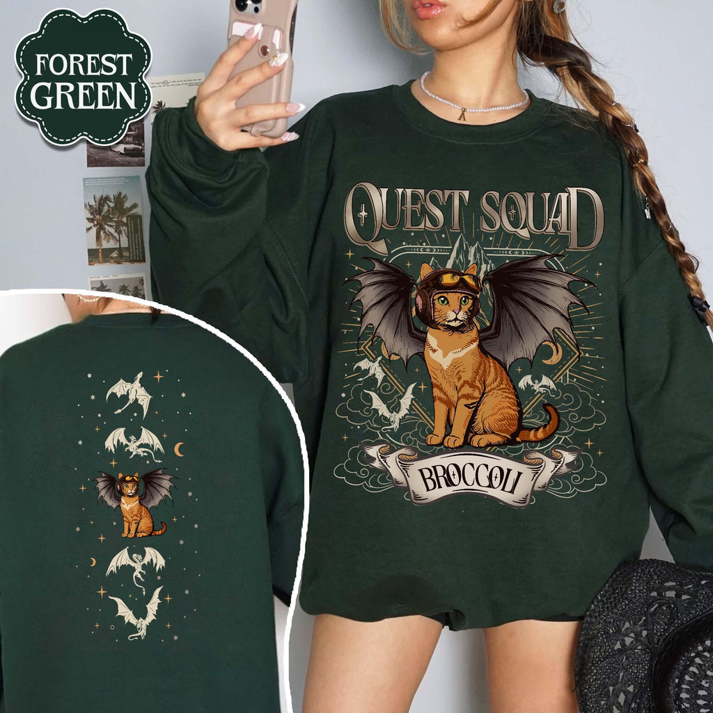 Quest Squad Broccoli Sweatshirt – Onyx Storm Inspired product image 3