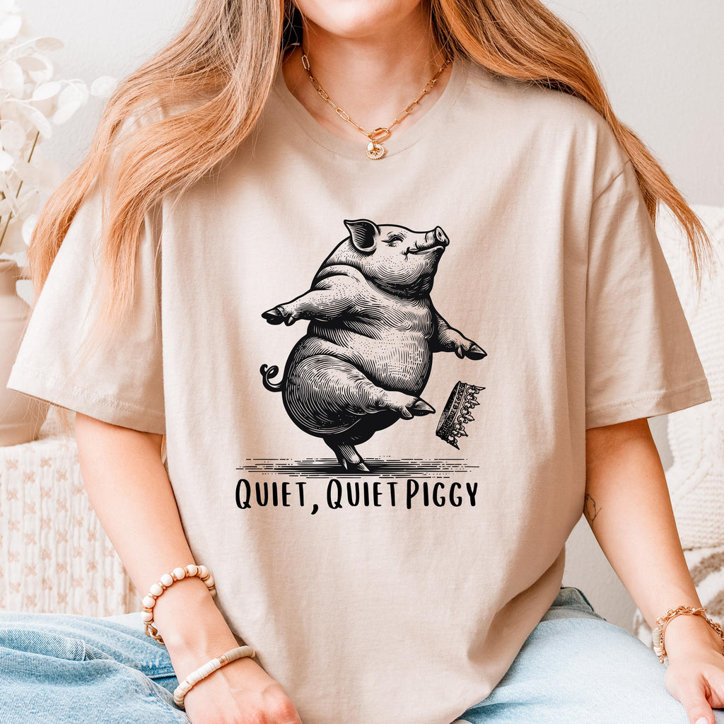 Quiet Piggy T-Shirt – Funny Satirical Political Parody product image 6