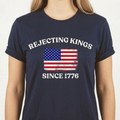 Rejecting Kings Since 1776 V-Neck Shirt – Pro Democracy product image 1