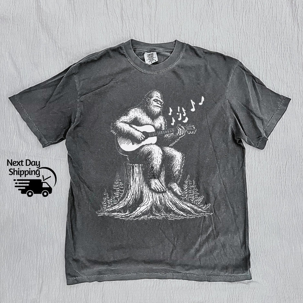 Retro Bigfoot Guitar Graphic T-Shirt - Funny 90s Vintage Tee product image 2