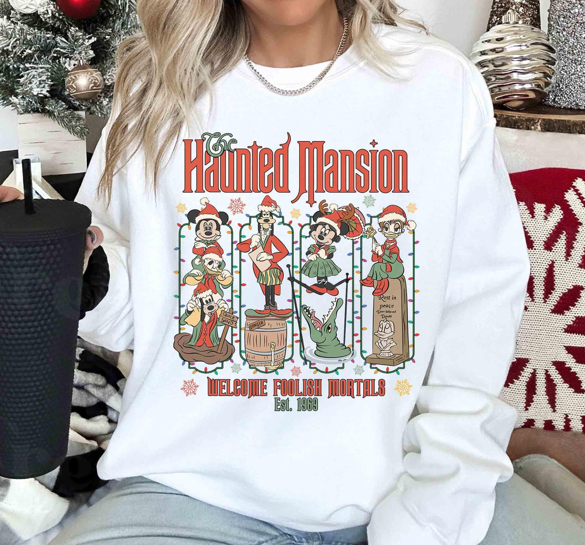 Haunted Mansion Inspired Christmas T-Shirt – Retro Spooky product image 4