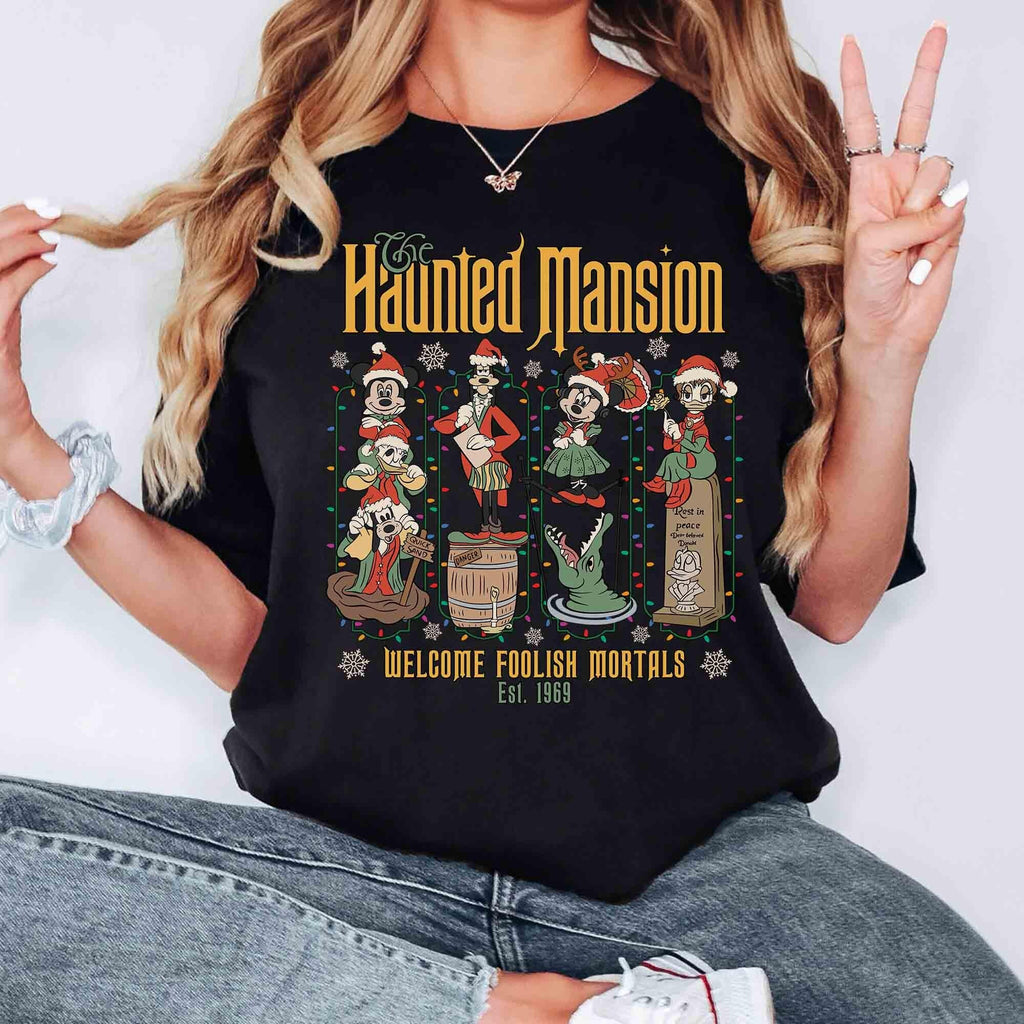 Haunted Mansion Inspired Christmas T-Shirt – Retro Spooky product image 6