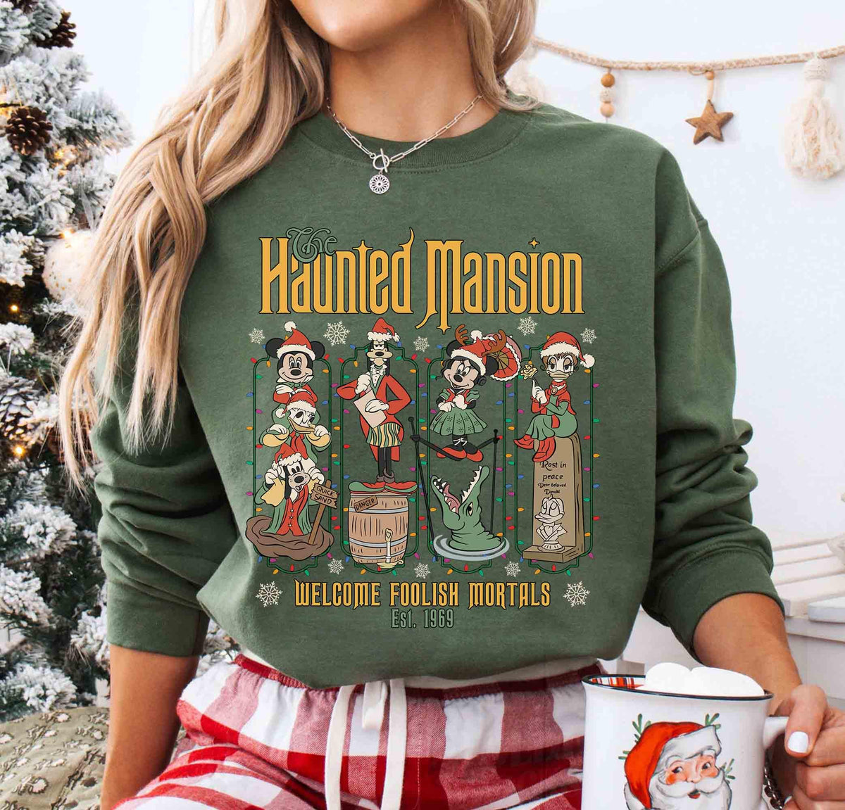 Haunted Mansion Inspired Christmas T-Shirt – Retro Spooky product image 3