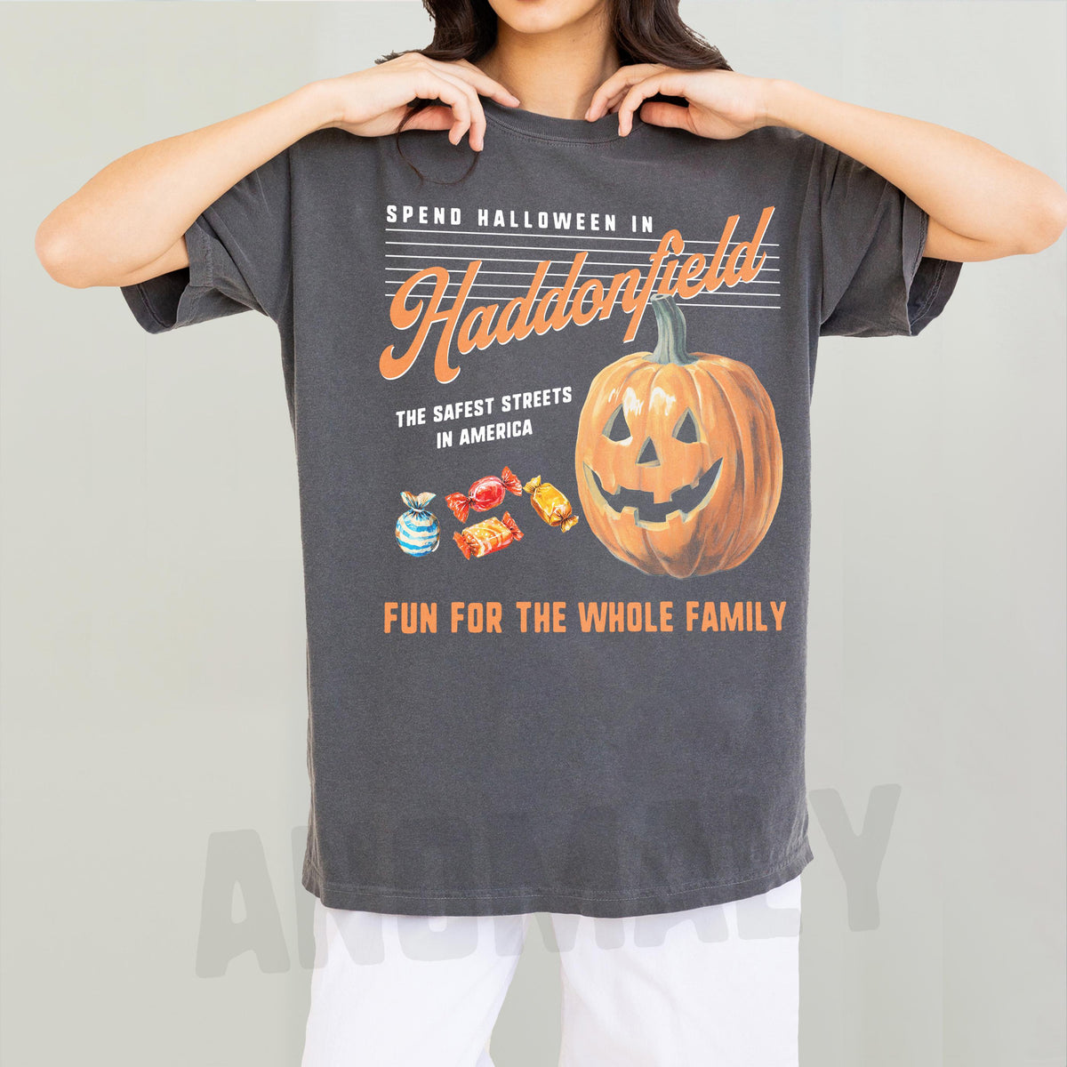 Retro Halloween in Haddonfield T-Shirt – Black & Orange product image 1