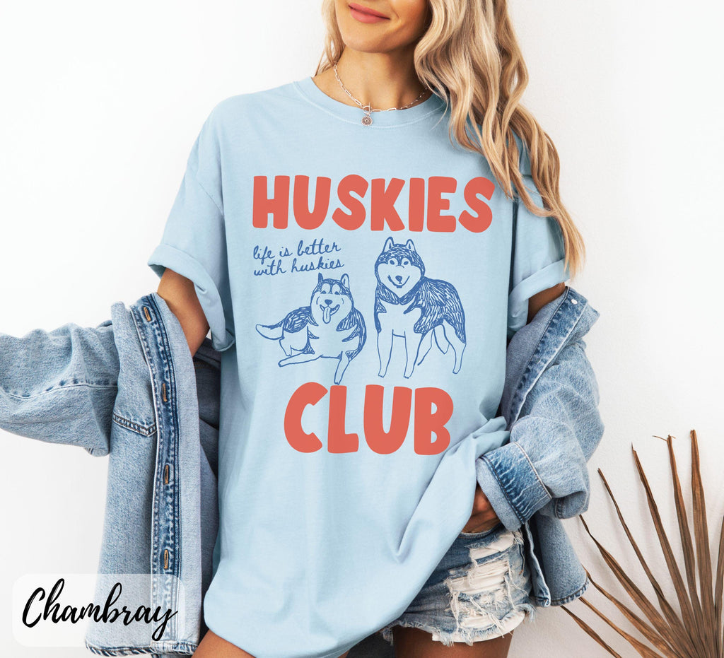 Retro Husky Club T-Shirt – Funny Mom Dad Gift Tee product image 2