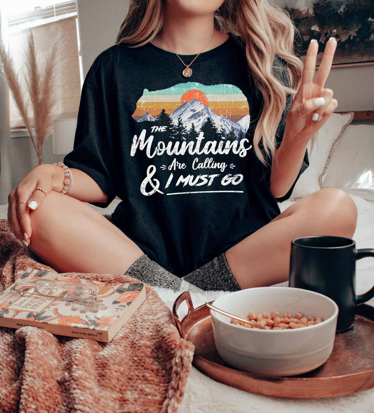 Retro Mountains Are Calling Shirt – Hiking Camping Nature product image 3