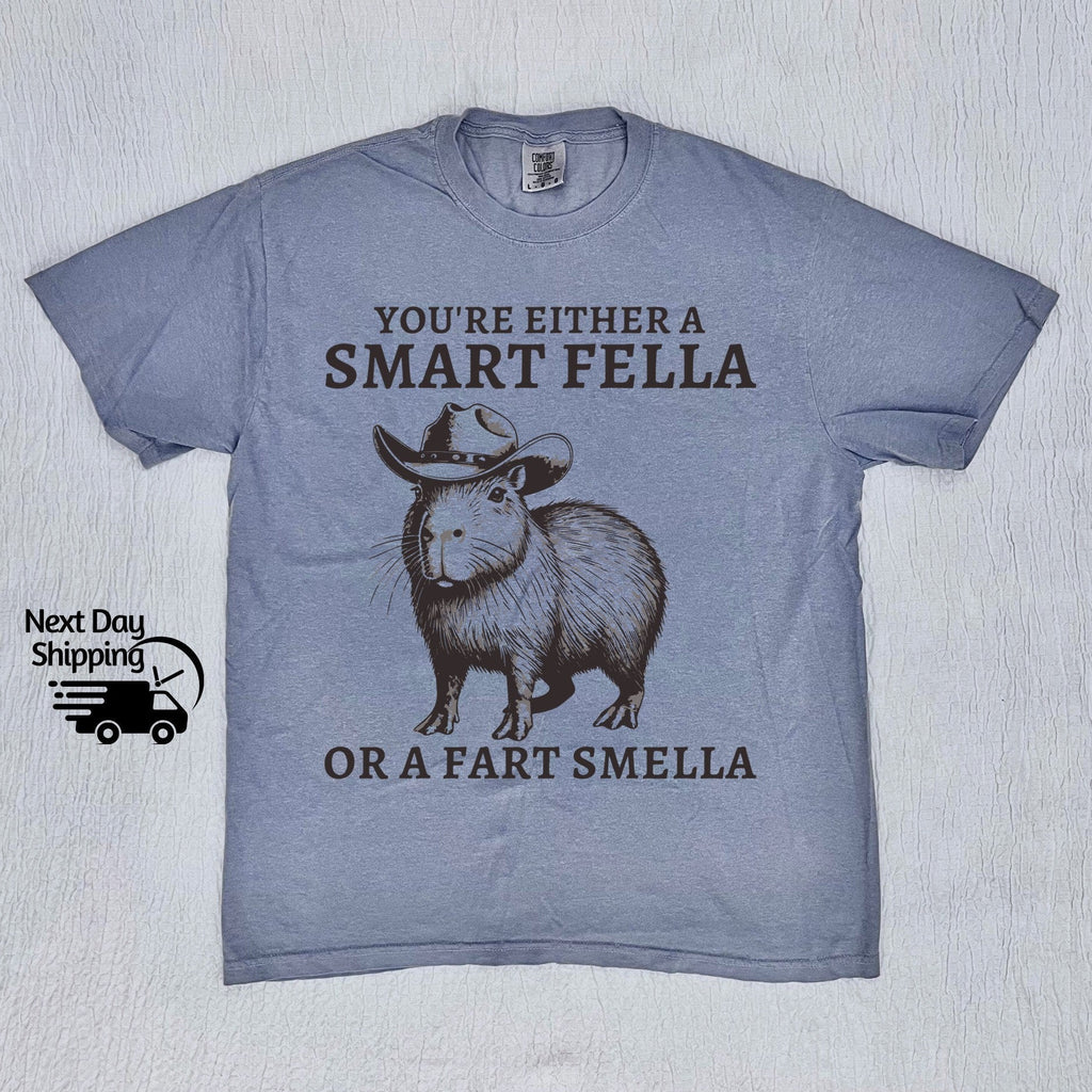 Retro Smart Fella Capybara Graphic T-Shirt - Funny 90s product image 3