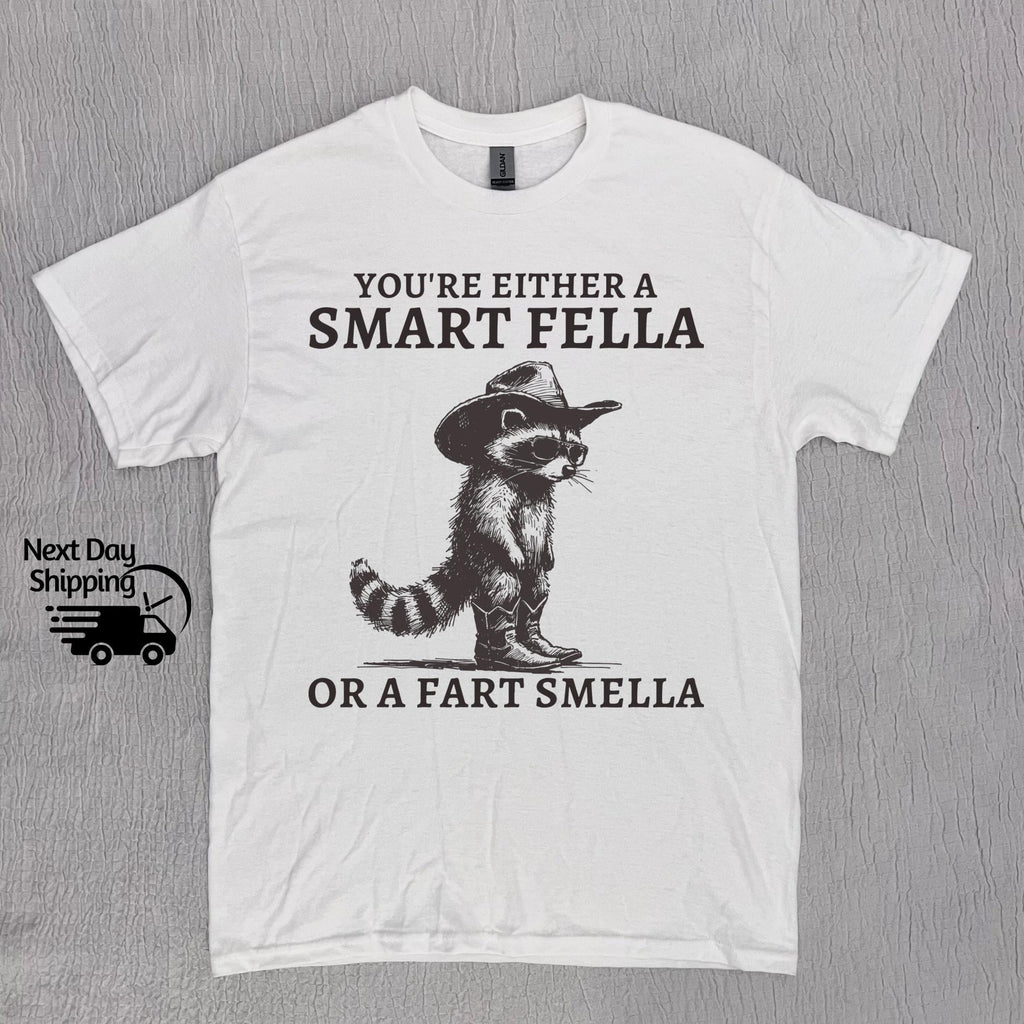 Retro Smart Fella Raccoon Graphic T-Shirt - Funny 90s Style product image 4
