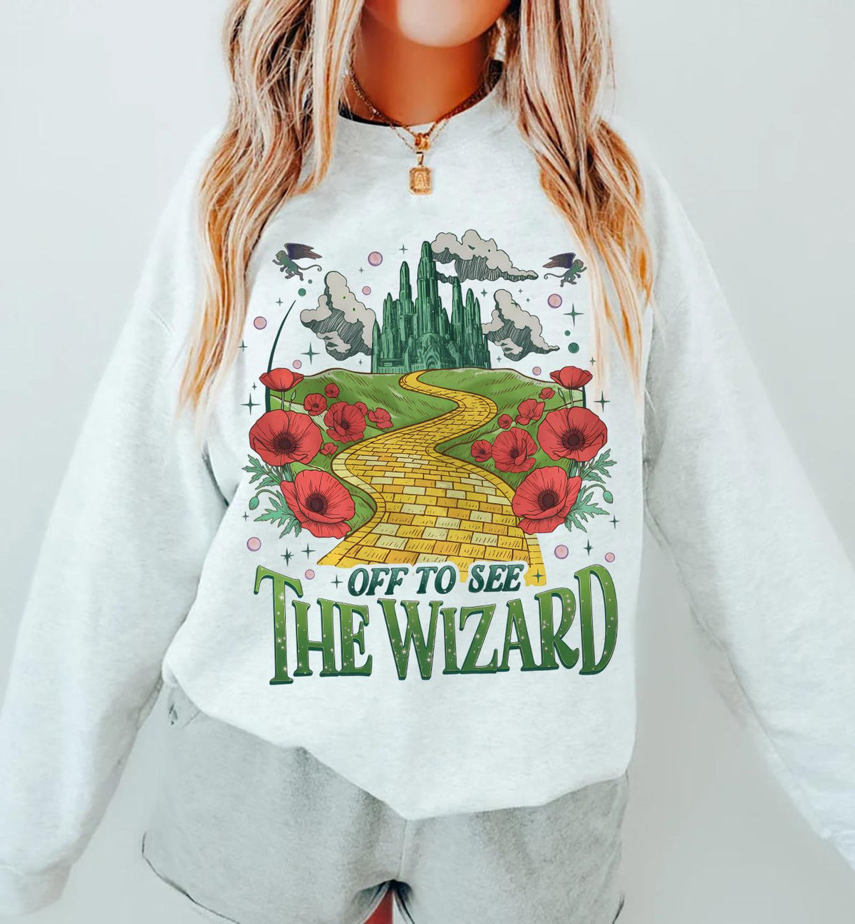 Retro Yellow Brick Road Sweatshirt – Wizard Emerald City product image 1