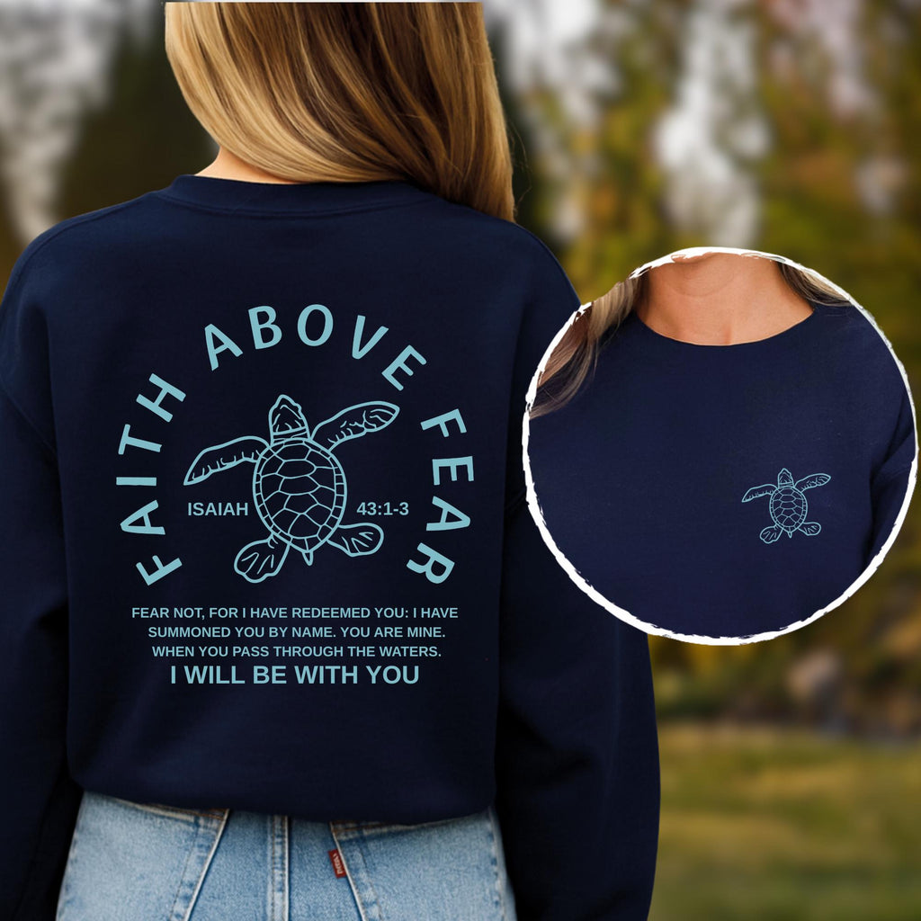 Sea Turtle Faith Above Fear Graphic Hoodie - Christian product image 3