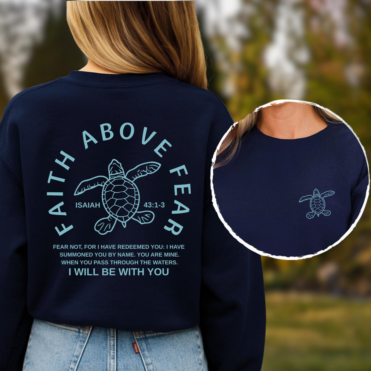 Sea Turtle Faith Above Fear Graphic Hoodie - Christian product image 3