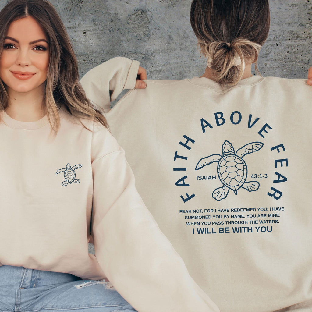 Sea Turtle Faith Above Fear Graphic Hoodie - Christian product image 5