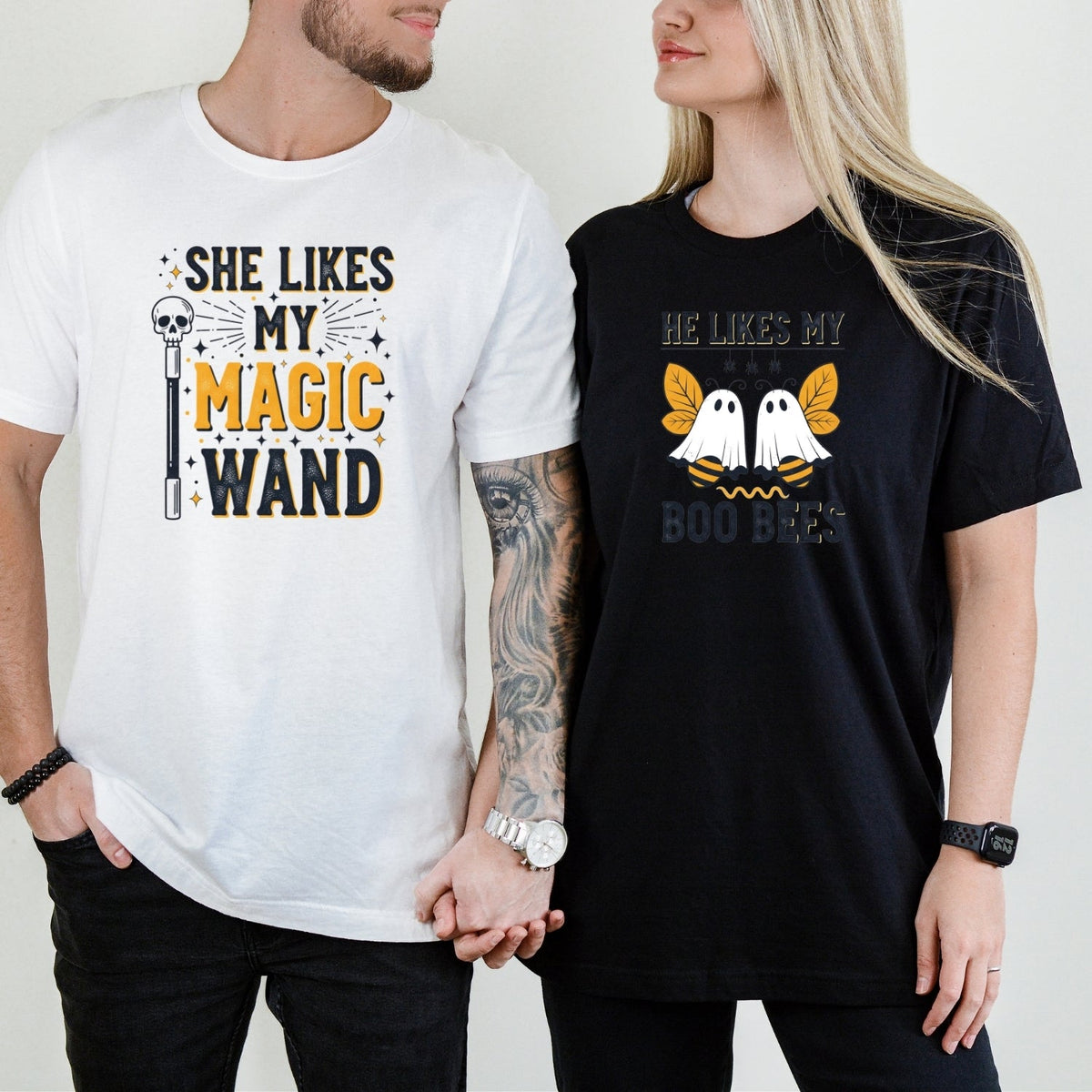 She Likes My Magic Wand He My Boo Bees Matching T-Shirts product image 3