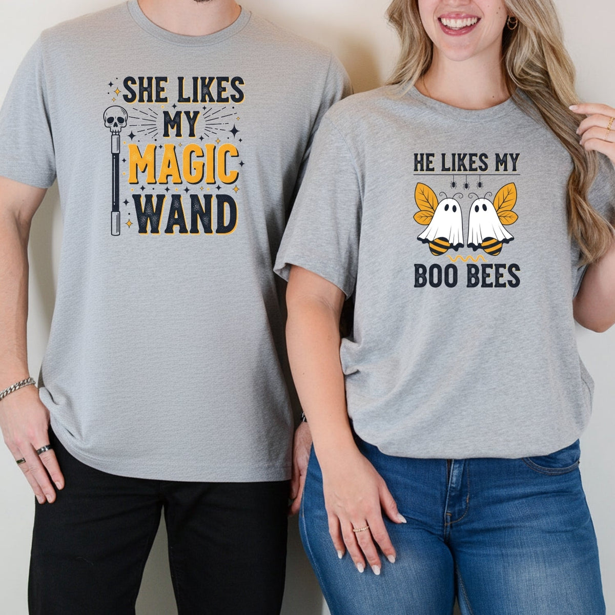She Likes My Magic Wand He My Boo Bees Matching T-Shirts product image 4