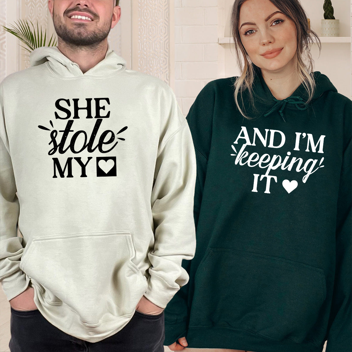 She Stole My Heart I'm Keeping It Matching Hoodies For product image 3
