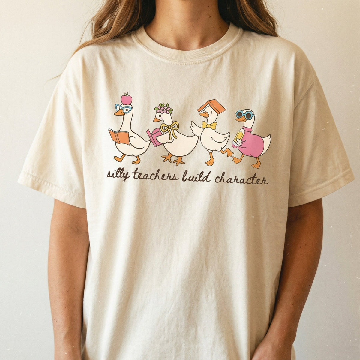Silly Goose Teacher T-Shirt – Funny Graphic Tee – Back to product image 1