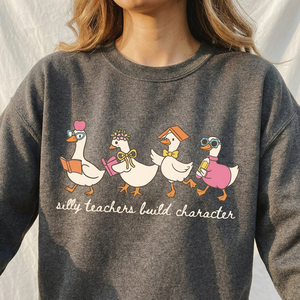 Silly Goose Teacher T-Shirt – Funny Graphic Tee – Back to product image 8