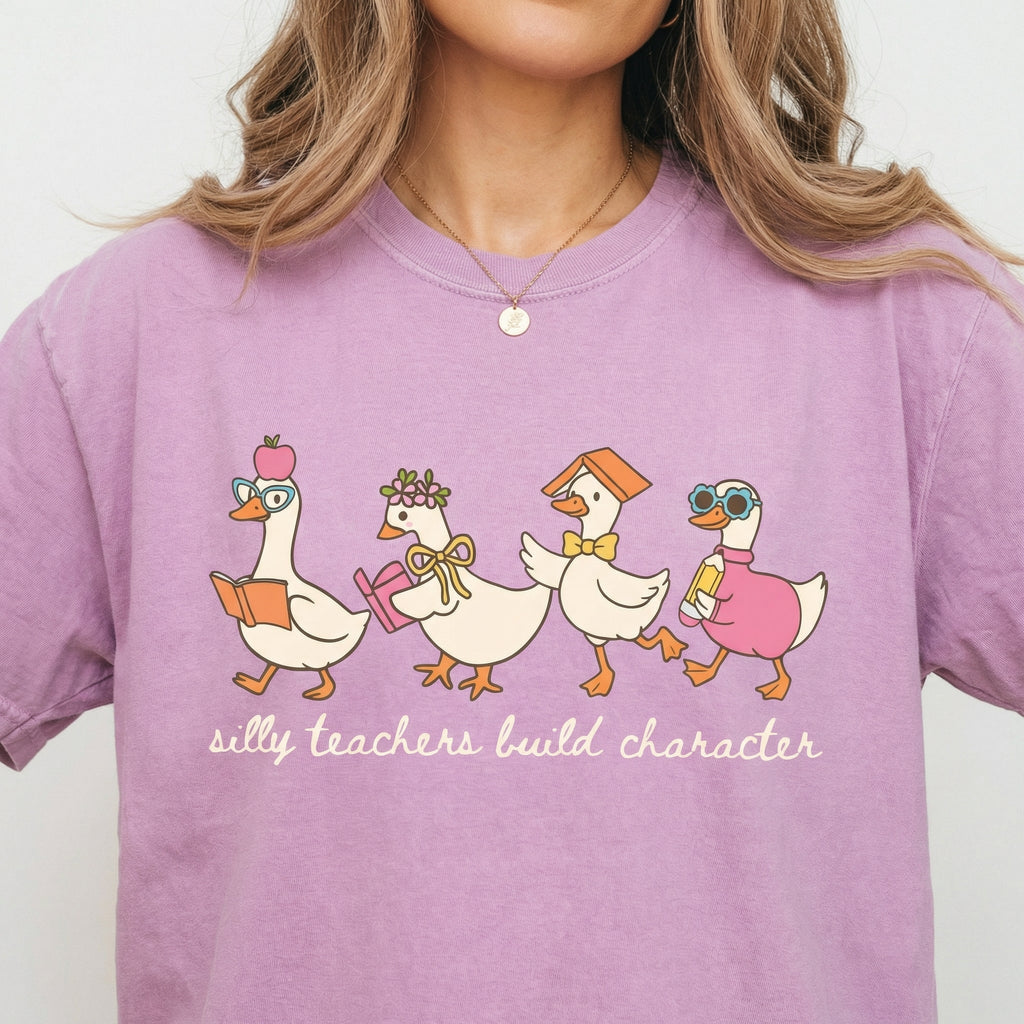 Silly Goose Teacher T-Shirt – Funny Graphic Tee – Back to product image 10
