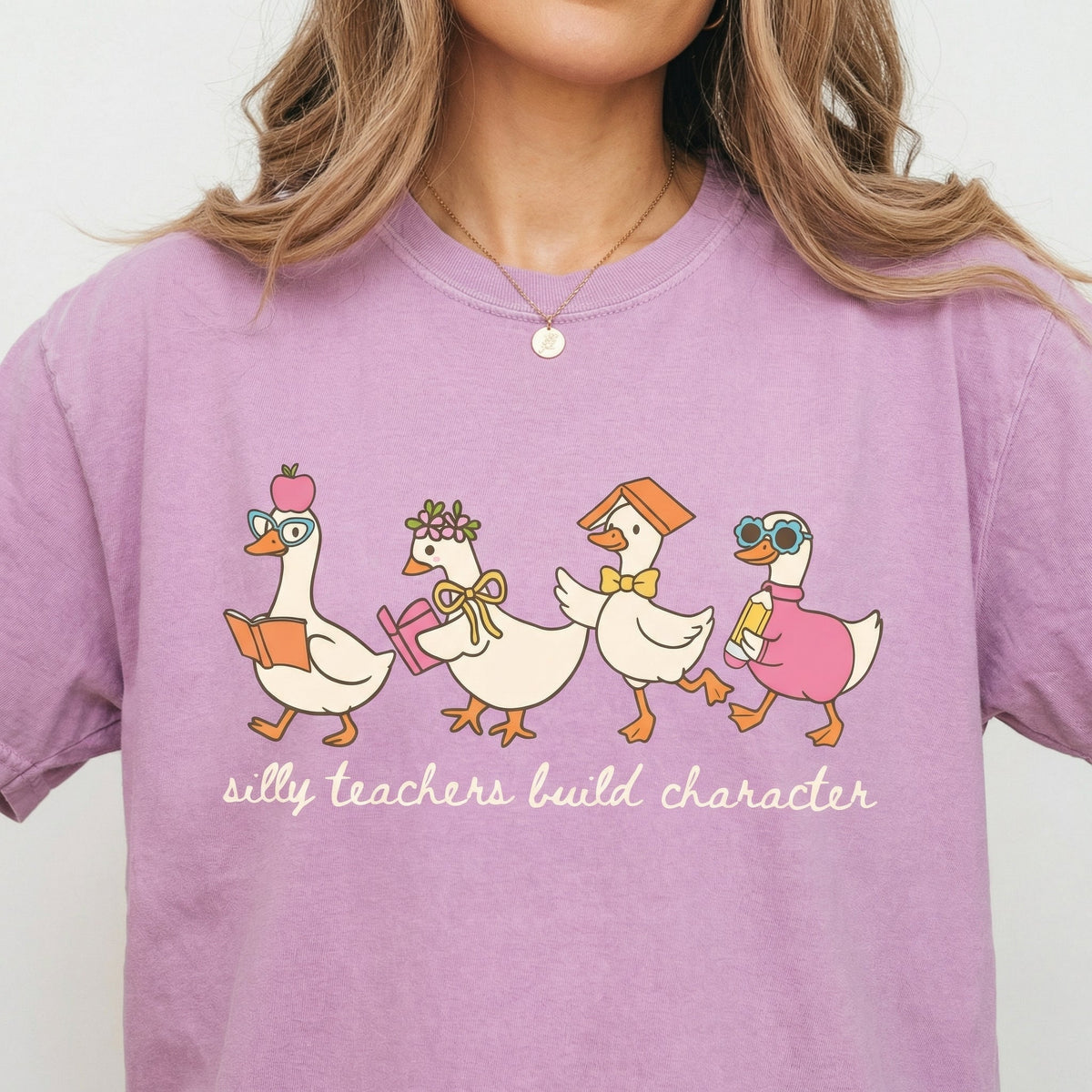 Silly Goose Teacher T-Shirt – Funny Graphic Tee – Back to product image 10