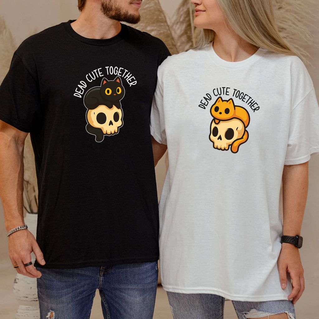 Skull & Cat Matching T-Shirts For Couples product image 1