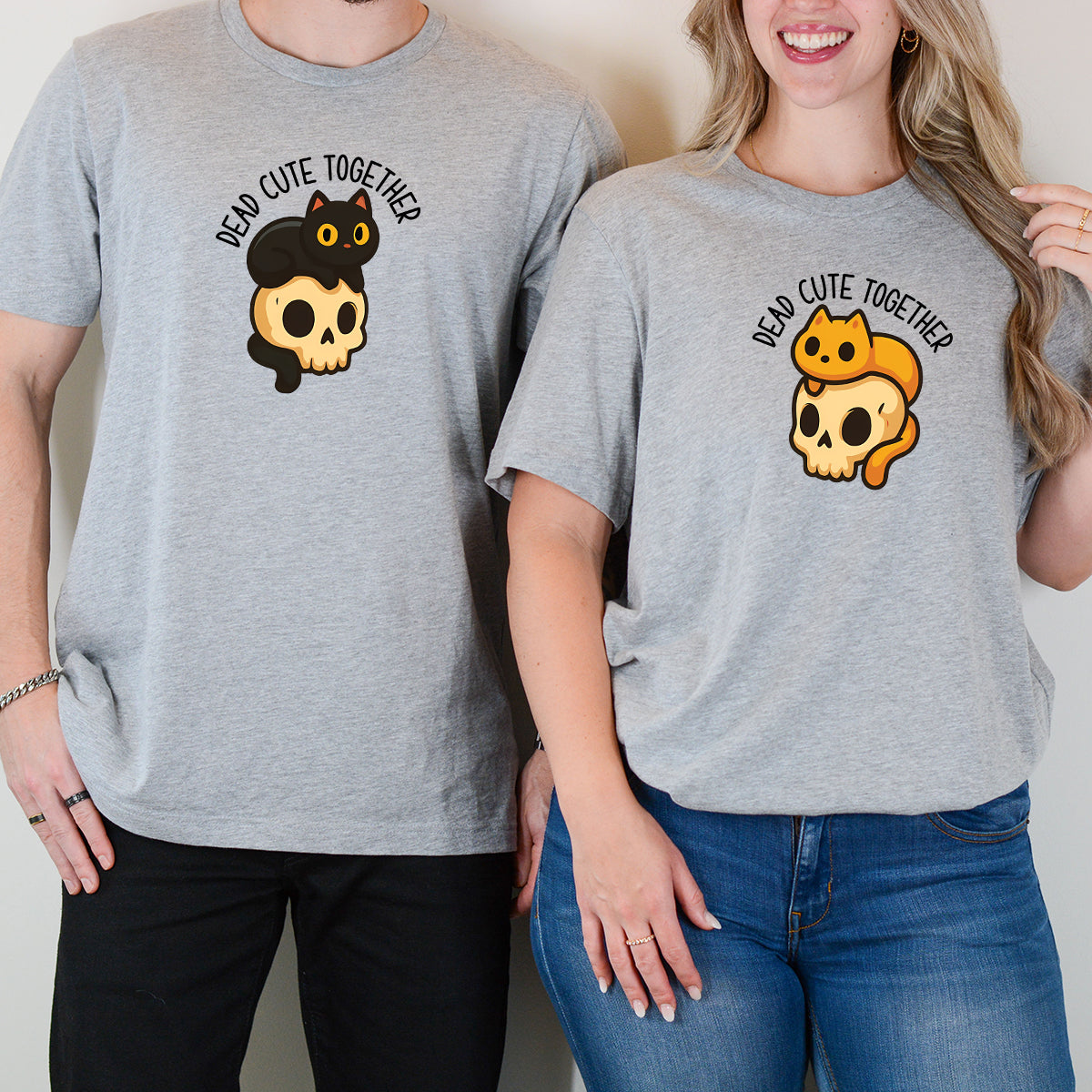 Skull & Cat Matching T-Shirts For Couples product image 5