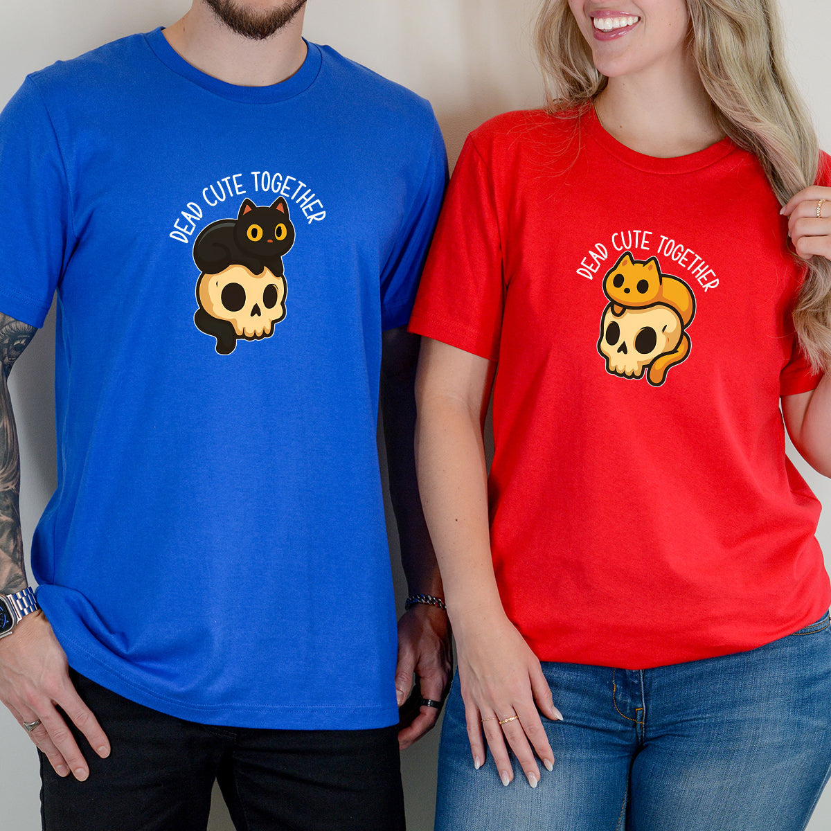 Skull & Cat Matching T-Shirts For Couples product image 6