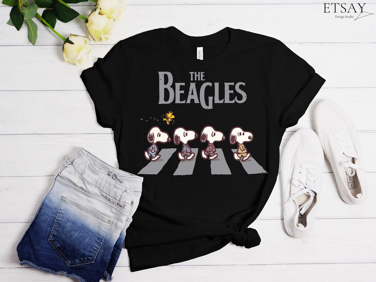 Peanuts Abbey Road Inspired T-Shirt – Retro Snoopy Walking product image 2
