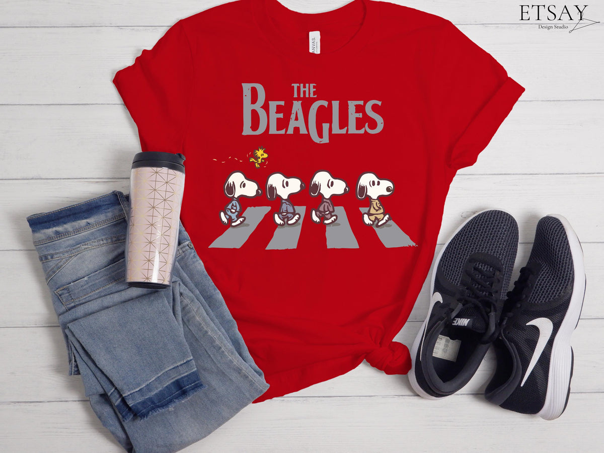 Peanuts Abbey Road Inspired T-Shirt – Retro Snoopy Walking product image 4