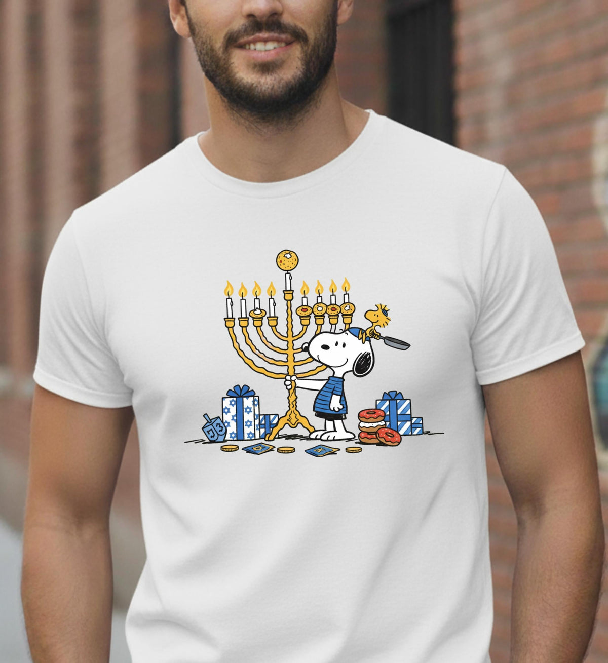 Vintage Jewish Holiday T-Shirt – Cartoon Dog Hanukkah product image 8