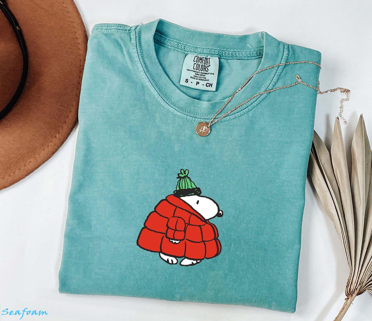 Puffer Jacket Beagle Shirt – Cute Winter Dog Christmas Tee product image 4
