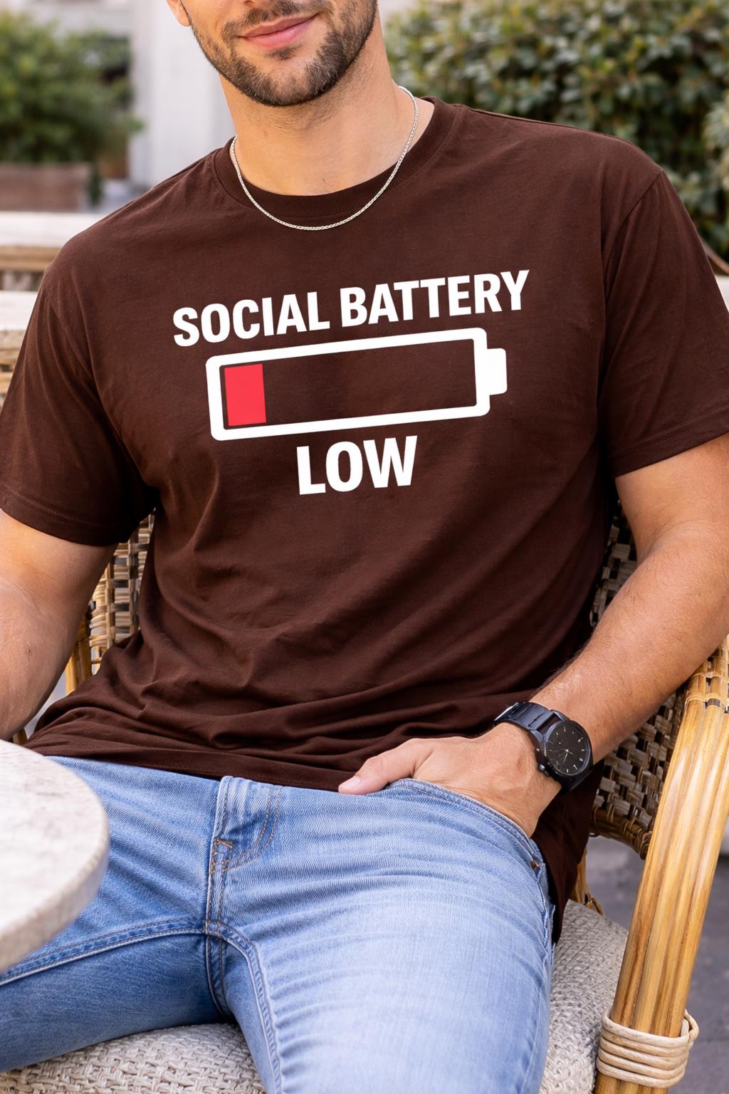 Social Battery Low T-Shirt – Funny Introvert Sarcastic product image 5