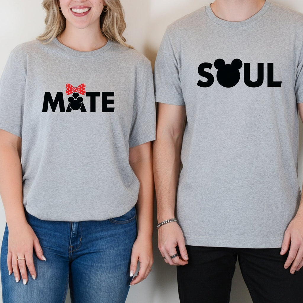 Soulmate Bowtie Matching T-Shirts For Couples product image 7