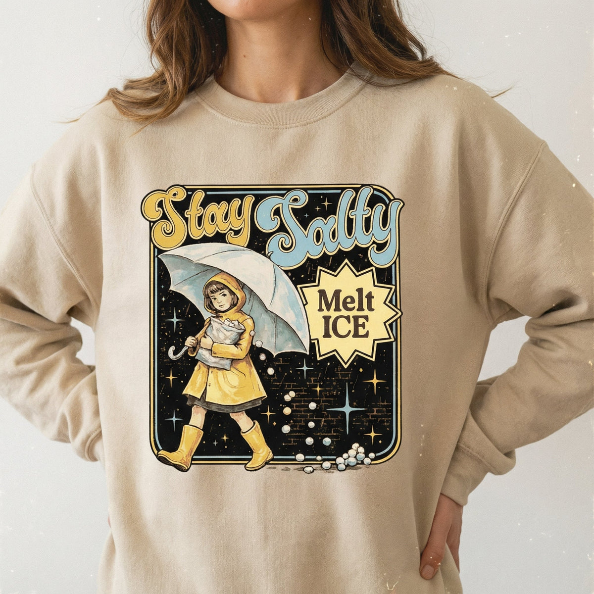Stay Salty Anti ICE Crewneck Shirt – Pro Immigrant Human product image 6