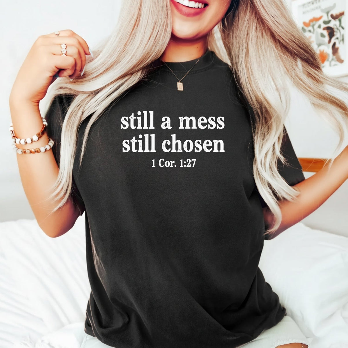 Still A Mess Chosen T-Shirt - Minimal Christian Faith product image 6
