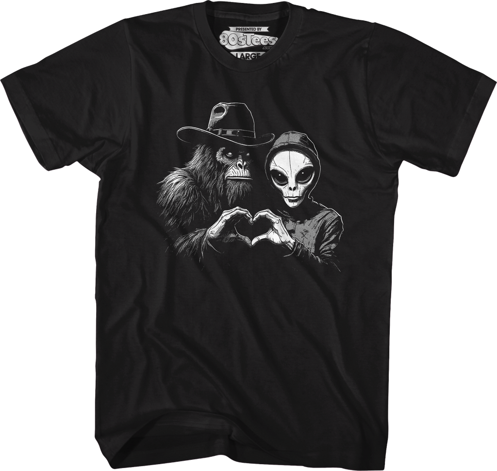 Bigfoot & Alien Love T-Shirt product image 4