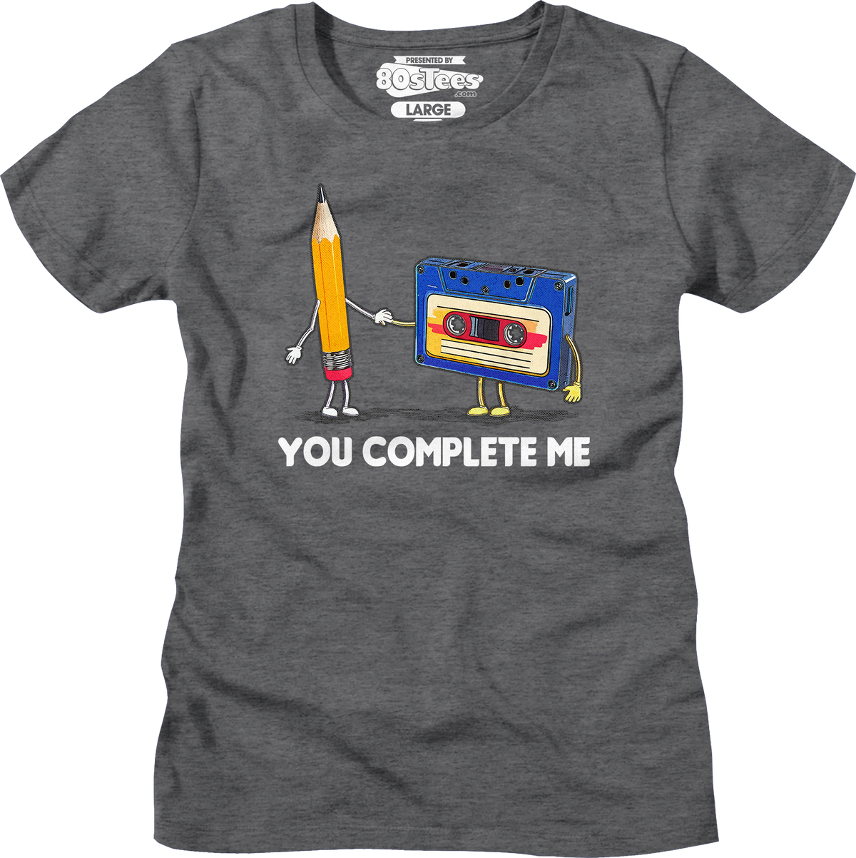 Womens You Complete Me Pencil & Cassette Shirt product image 5