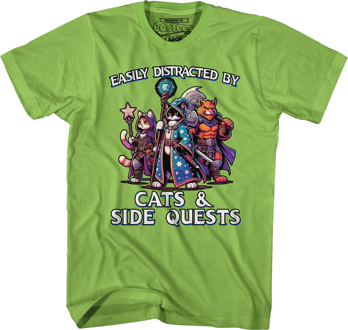 Easily Distracted By Cats & Side Quests T-Shirt product image 9