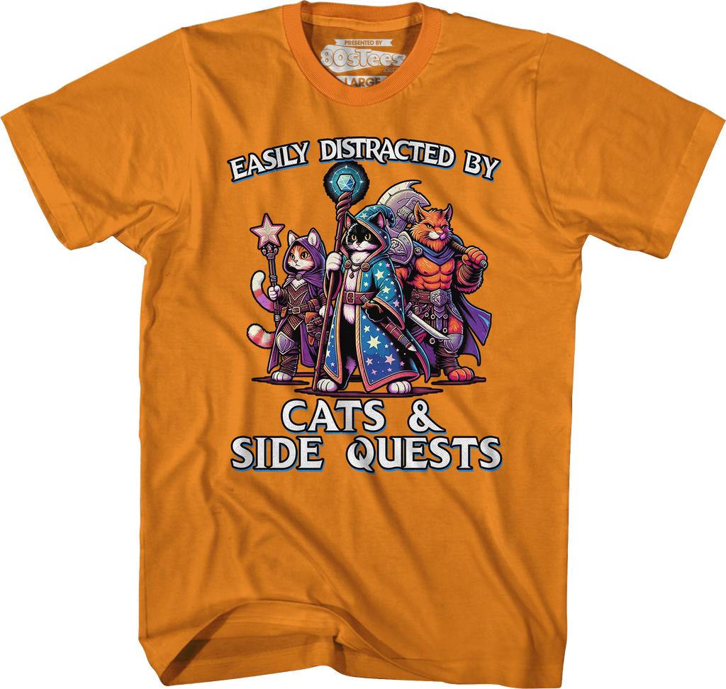 Easily Distracted By Cats & Side Quests T-Shirt product image 10