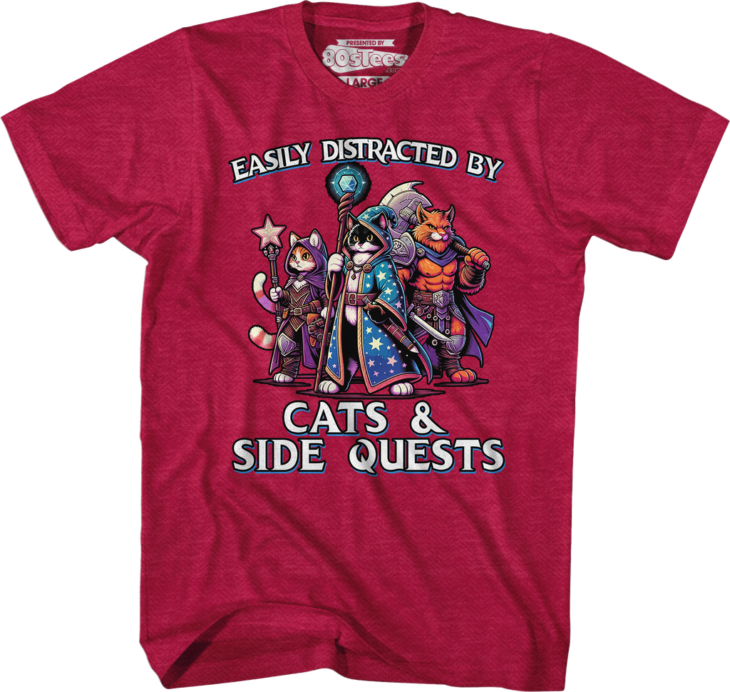 Easily Distracted By Cats & Side Quests T-Shirt product image 11