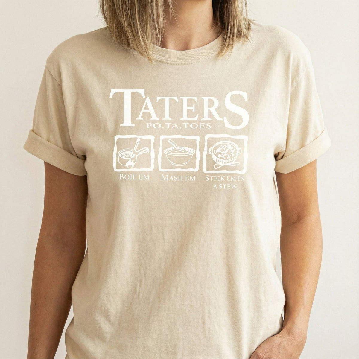 Taters Funny Graphic T-Shirt - Potato Quote Novelty Tee product image 2