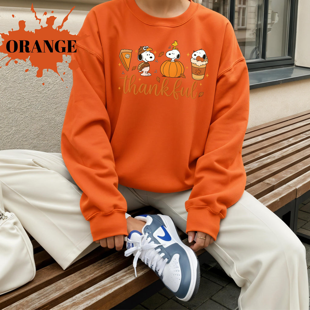 Autumn Peanuts Thankful Shirt – Cute Cartoon Dog & Bird product image 2