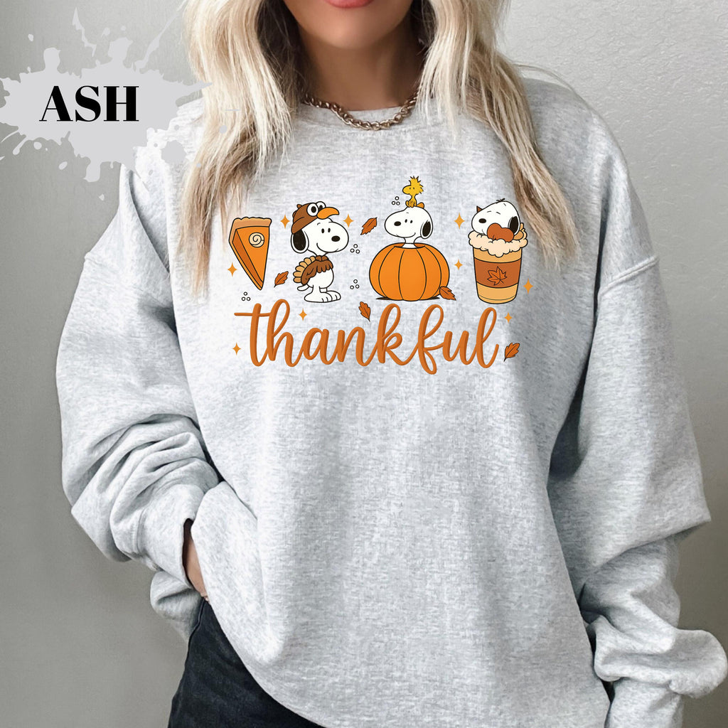 Autumn Peanuts Thankful Shirt – Cute Cartoon Dog & Bird product image 4